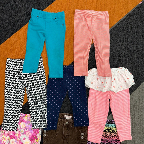 Lot of 8 Baby Girl Toddler Bottoms Bundle Pants Size 18 Months Multi-Color - Picture 5 of 10